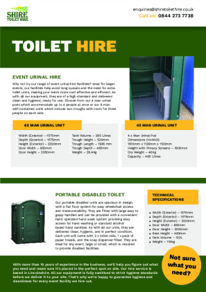 Shire Toilet Hire  Brochure