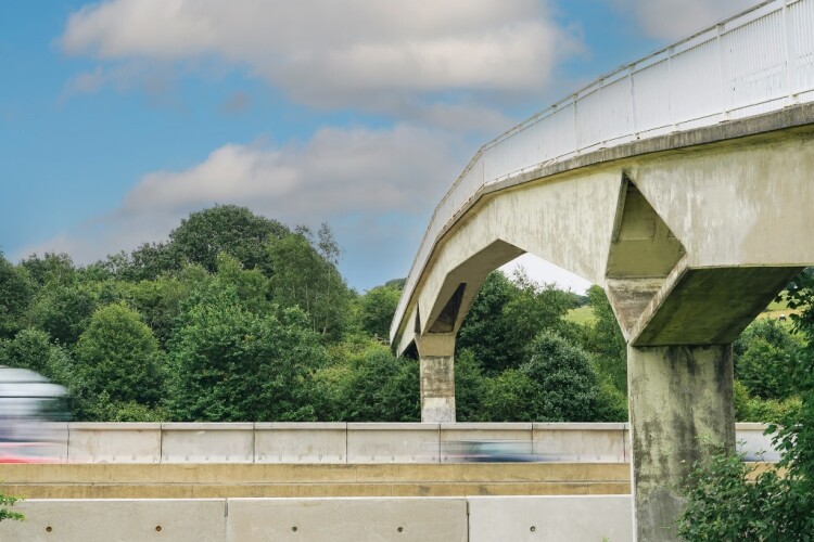 The new concrete barrier protects Smithy Wood footbridge 