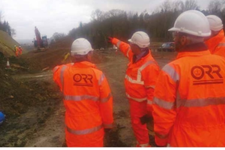 ORR inspectors check out a Highways England roadbuilding site