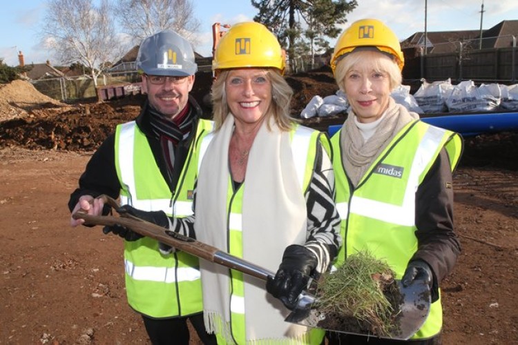 Midas Southern director Phil McCabe (left) joins Care South chairman Felicity Irwin (centre) and chief exec Susan Willoughby for a ground-breaking photo