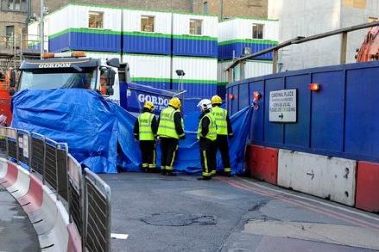The scene of the accident and , below, one of Gordon Plant's 'cycletraining' branded lorries