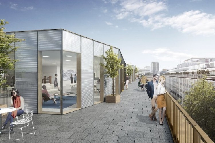 The roof terrace of Derwent London's Copyright Building