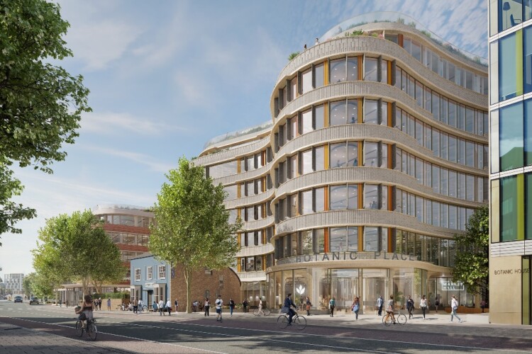 CGI of Botanic Place, to be built for Railpen in Cambridge by Skanska