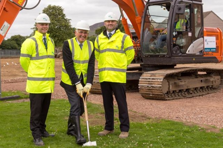  Left to right are McLaughlin & Harvey operations manager Barry Bryce, Fife councillor Bob Constable and M&H project manager Stevie Rennie on site at Bilston Primary