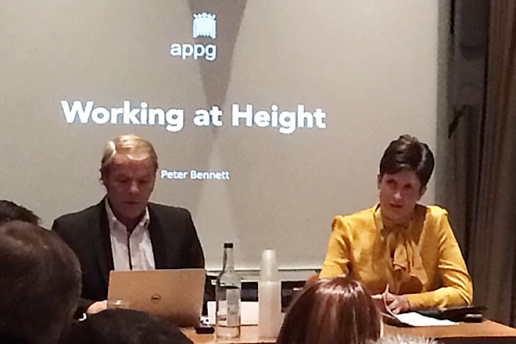 PASMA MD Peter Bennett and Alison Thewliss MP, chair of the APPG for Working at Height