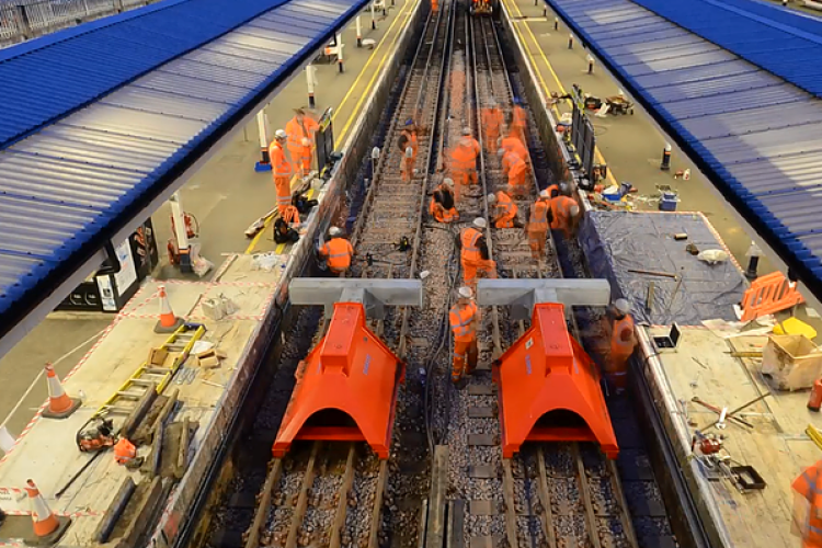Cleshar carrying out work for Network Rail at Richmond Station in 2014