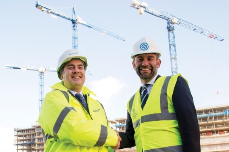 Phil Harrison of Wates Construction (left) with Mark Oakes of Select Property Group