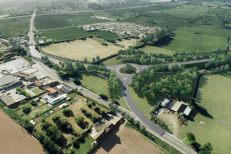 CGI of the planned Banwell bypass