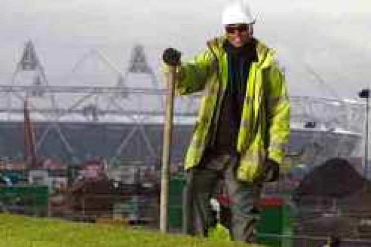 Apprentice landscaper Keith Gordon is one of the 12,000 workers on the Olympic Park