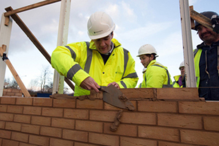 Chancellor George Osborne visited a Persimmon site for a little recreational brick-laying