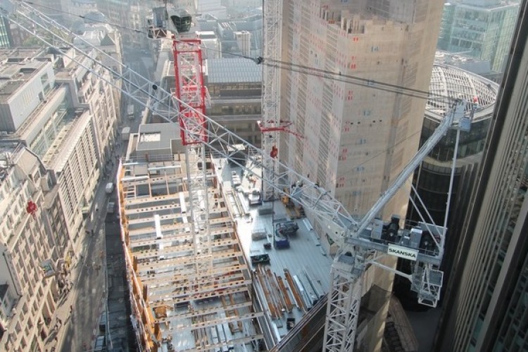 The Scalpel currently under construction in London. (Webcam image from propject website.) Below is a CGI of the finished tower.