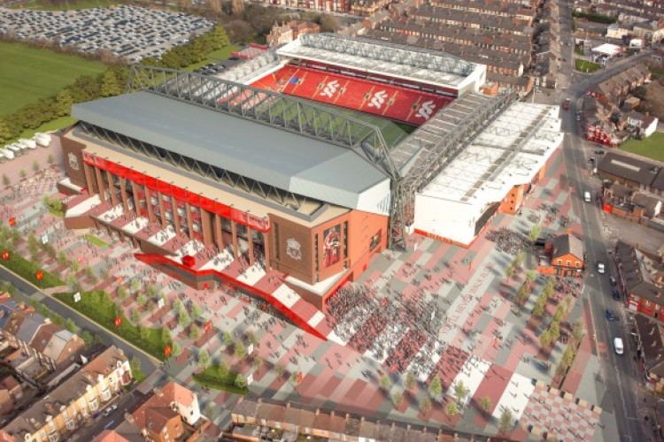Image of Anfield with expanded main stand
