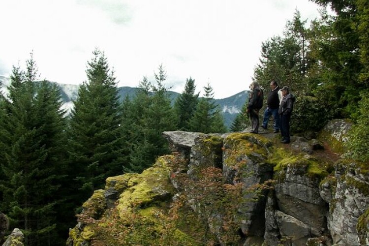Tribal elders survey the scene near Enola HIll, Oregon