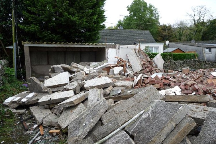 The demolition site in Staveley last year