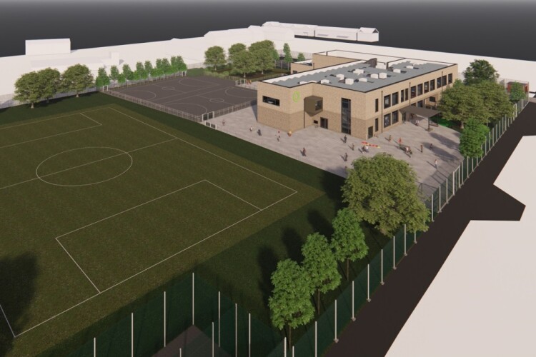 CGI of the new Olive School, being built in Cheetham Hill