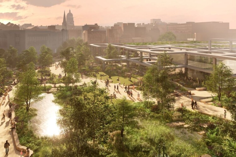 The Green Heart scheme as been deisgned by Townshend Landscape Architect