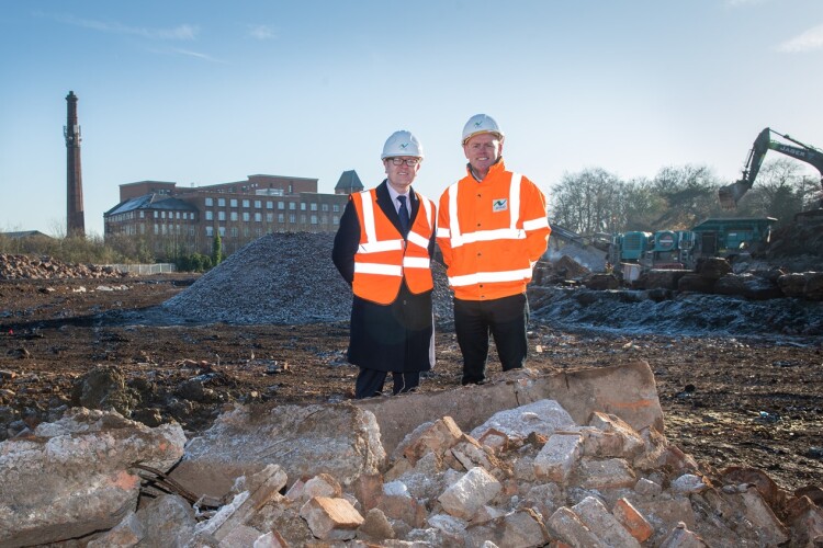 Jessup chief executive Matthew Moore and Midland Heart director Joe Reeves at the Abbey Lane bus depot site