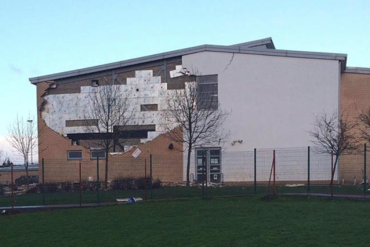 Brickwork fell off Oxgangs Primary School in January