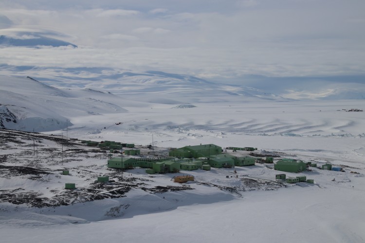 Scott Base with Mount Erebus in background (photo by Dr Fiona Shanhun)