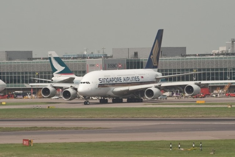 Airbus A380 at Heathrow