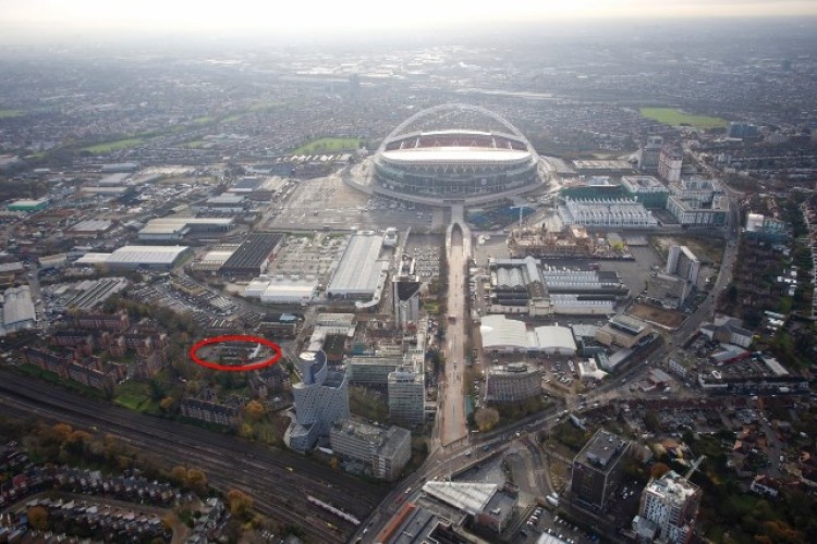 The site is near Wembley Stadium