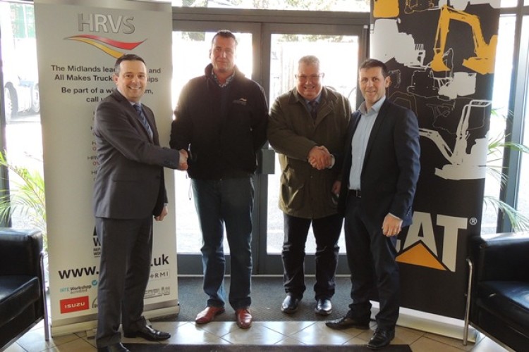 Steve Edwards of Finning, HRVS owner Rob Lockwood, HRVS director Keith Sims and Finning manager John Tierney