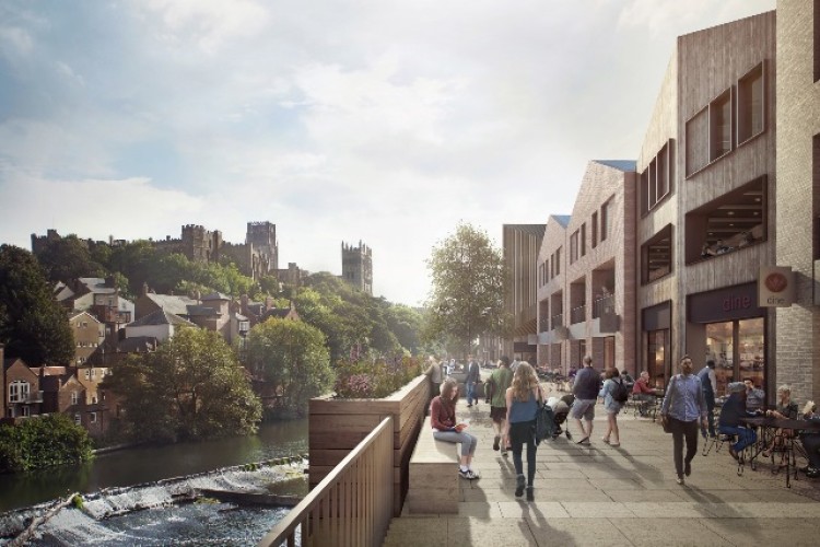 The Riverwalk, with view of Durham Cathedral across the river