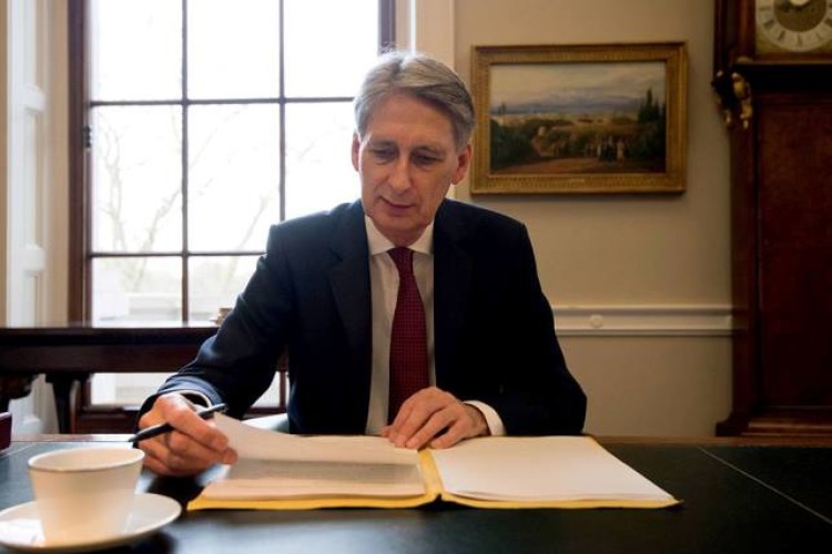 Chancellor of the exchequer Philip Hammond practicing his lines