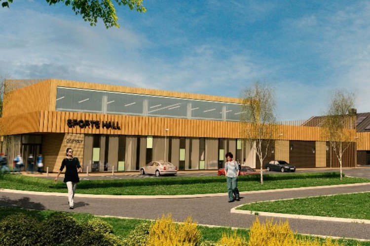 CGI of the college's new sports hall
