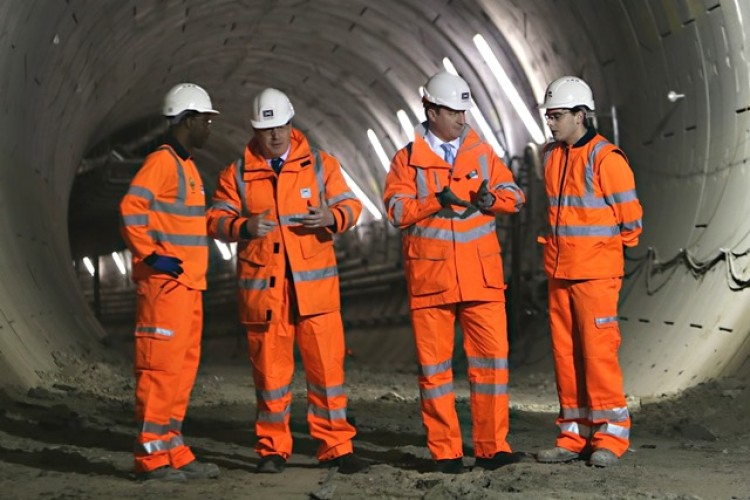 David Cameron and Boris Johnson get the deep-down low-down from Crossrail apprentices