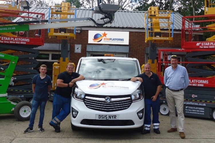 Joint managing director Richard Miller (right) with members of the Star Platforms Kent team