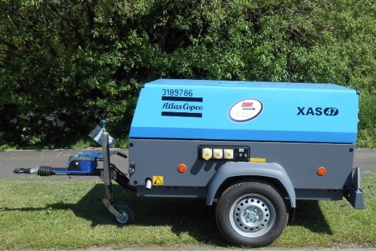 Atlas Copco XAS47 compressor in GAP sapphire blue