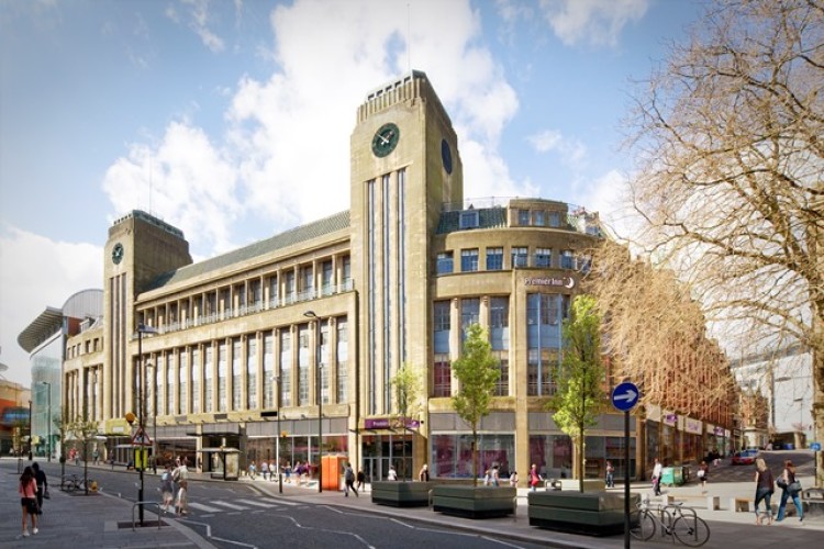 Artist's impression of how the building should look by the time Interserve has finished and, below, how it used to look