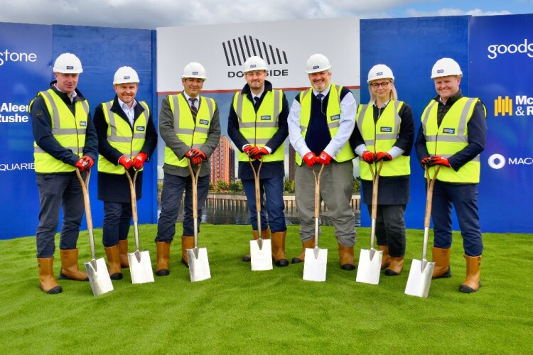The ground-breaking ceremony was attended by Edinburgh Council leader Cllr Cammy Day (centre) as well as representatives from Goodstone Living, McAleer & Rushe and 3DReid Architects 