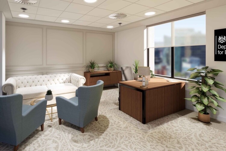 CGI of the refurbished office space