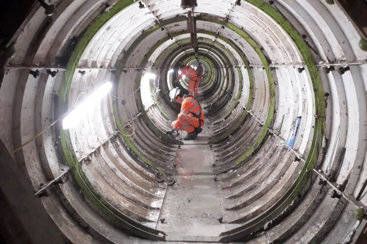 Reinforcement similar to that Barhale will complete at the Thames Lee Tunnel being carried out at the QEII Reservoir