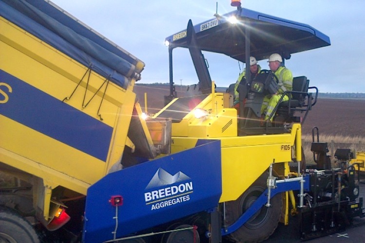 One of Breedon&rsquo;s three new Cat AP500E pavers