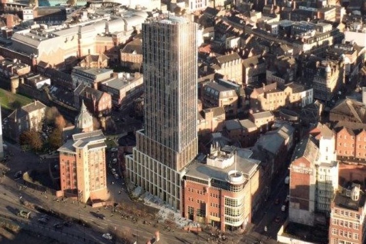 CGI of the new tower block on Rutherford Street