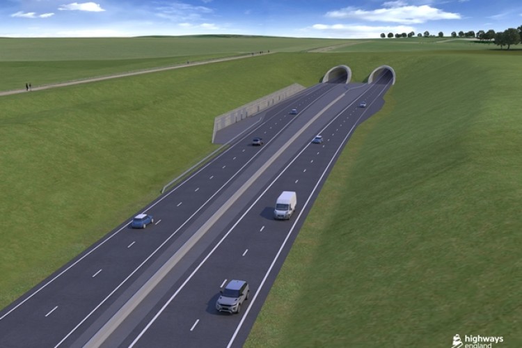 CGI of the western portal of the planned Stonehenge tunnel