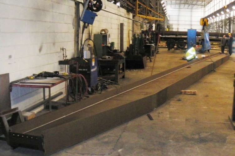 The beam on the factory floor after the incident