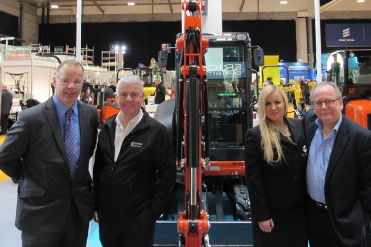 Left to right are GAP finance director Chris Parr, Kubota UK managing director Dave Roberts, Kubota key account manager Leana Horton and GAP MD Iain Anderson