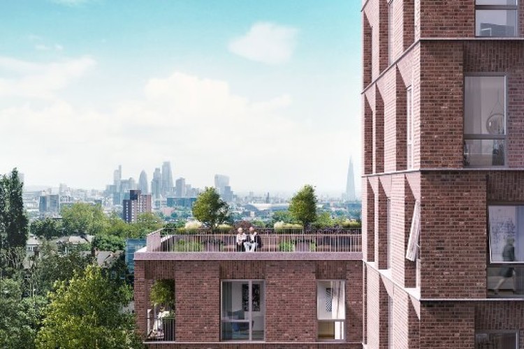 A CGI of how PegasusLife&rsquo;s new Hampstead Green Place retirement scheme will look