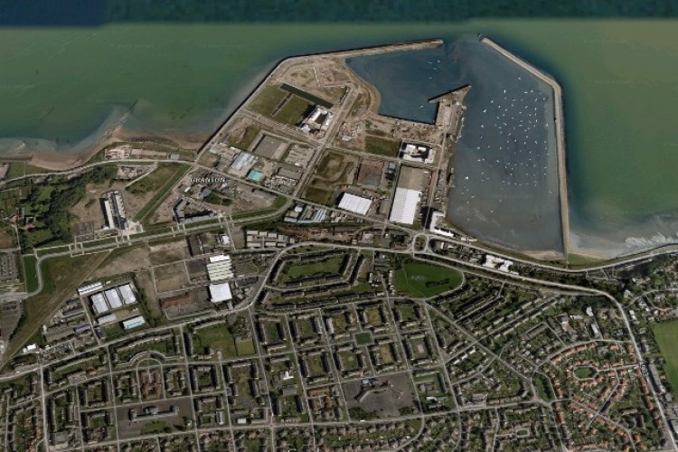 Aerial image of Granton Harbour from Google Maps