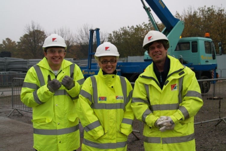 Three students on Kier's new foundation course