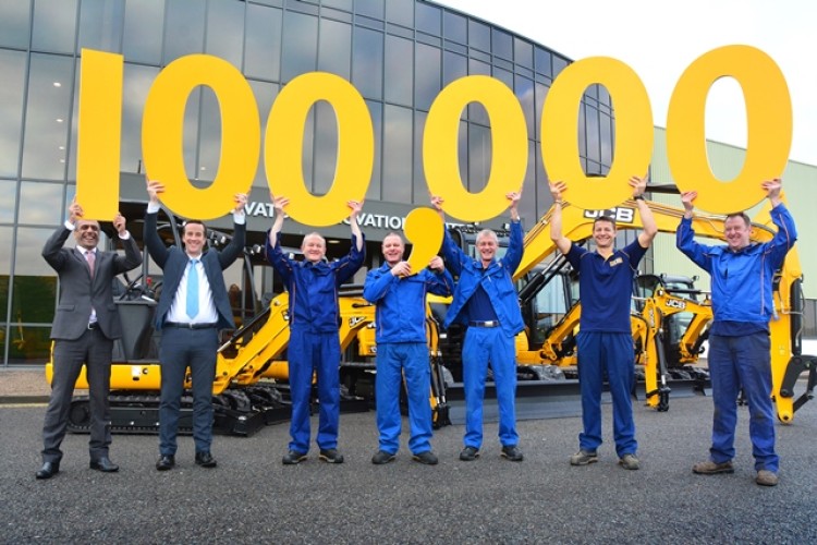 JCB has made 100,000th mini excavators over the past 27 years