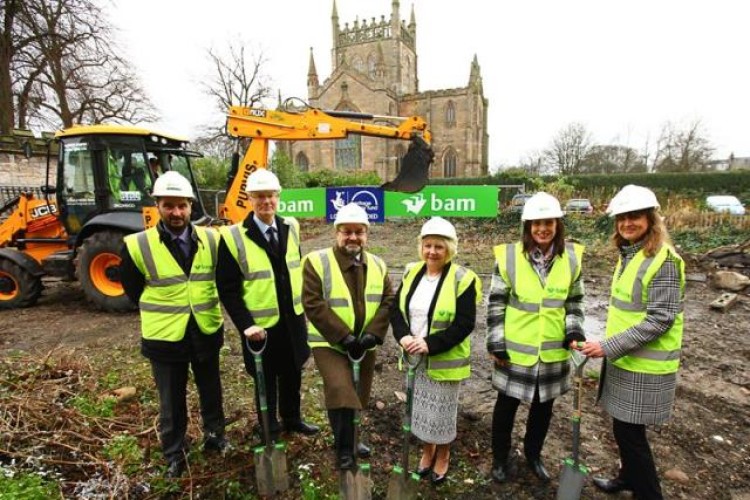 Various local dignitaries help BAM&rsquo;s Douglas Keillor (on the left) get work under way