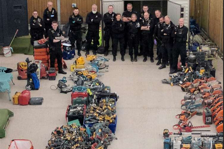 Police with their haul