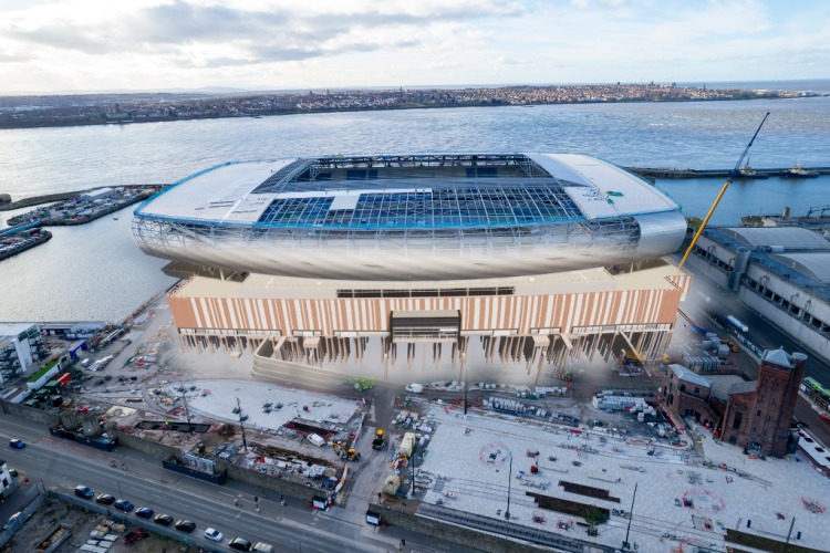 Dan Meis designed Everton's new stadium, being built on Liverpool's Bramley-Moore Dock [Image courtesy of Everton FC]