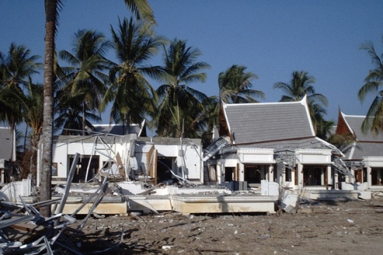 Holiday homes in Thailand damaged by Indian Ocean tsunami 2004 (Image courtesy of Tiziana Rossetto)
