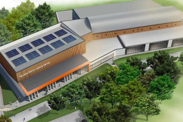 Visualisation of the improved Newbold Comyn leisure centre in Warwick